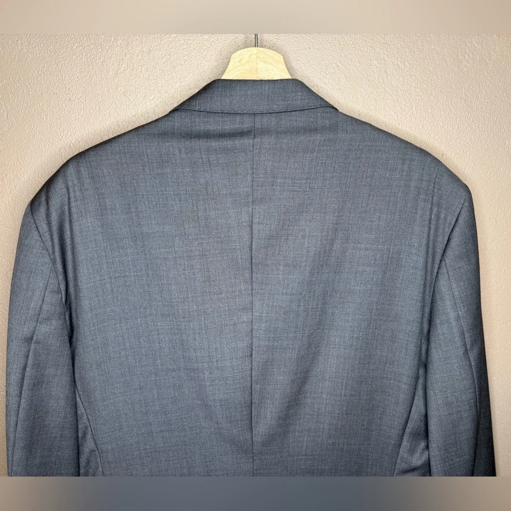 Baroni Men's Gray 100% Wool Classic Suit Coat Blazer Size 46L Special Event